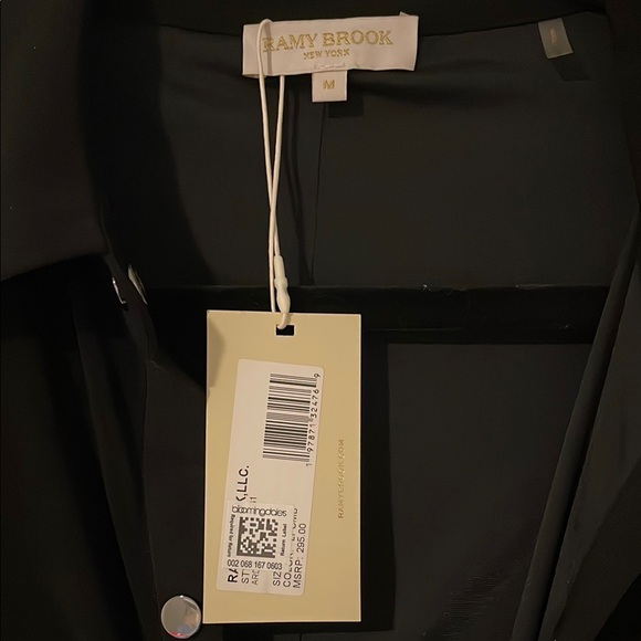 Ramy Brook Black Long Sleeve Dress with Leopard Accents - Picture 3 of 4